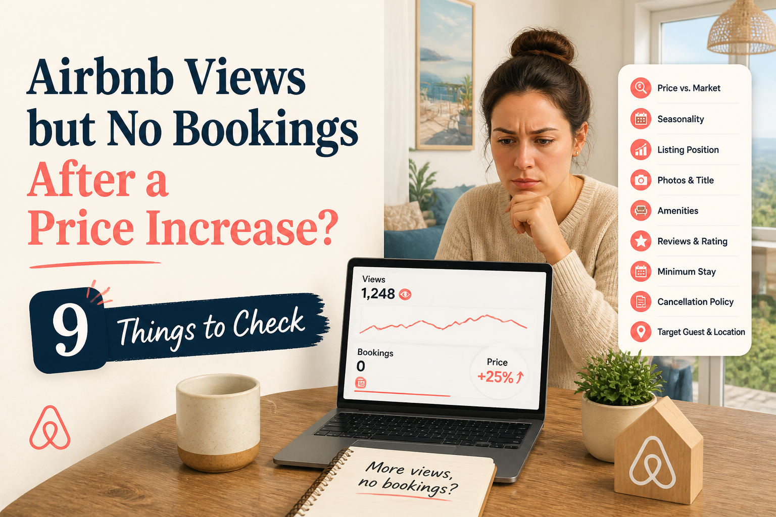 Airbnb Views but No Bookings After a Price Increase? 9 Things to Check